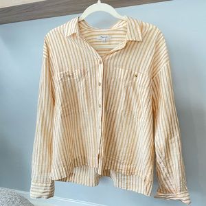 ❌SOLD❌ Madewell Orange Striped Button Down Shirt